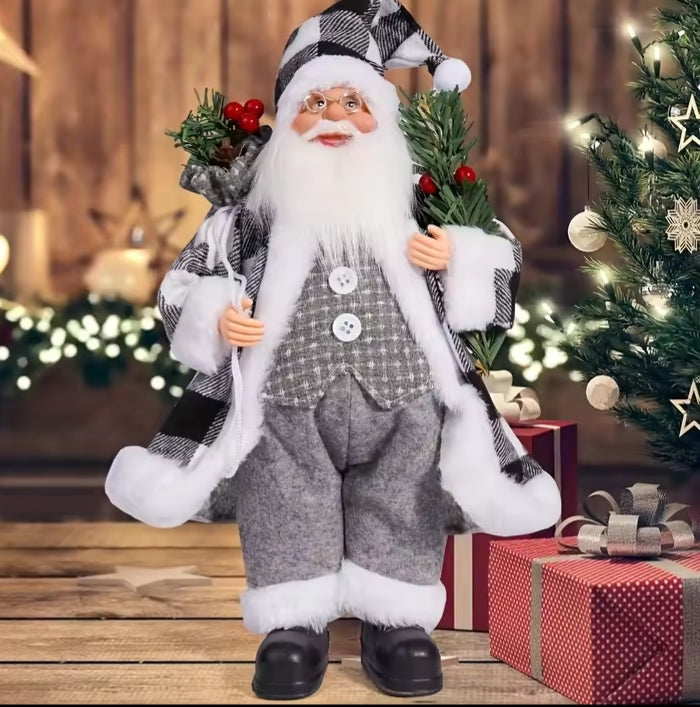 Premium Christmas Standing Santa Claus Decoration Doll – Holiday Home Decor Figurine