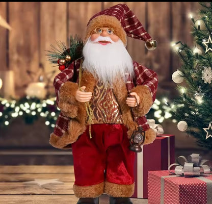 Premium Christmas Standing Santa Claus Decoration Doll – Holiday Home Decor Figurine